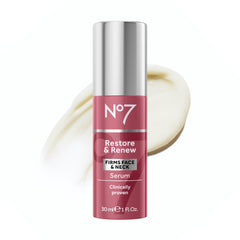 No7 front packaging showing serum bottle and label benefits