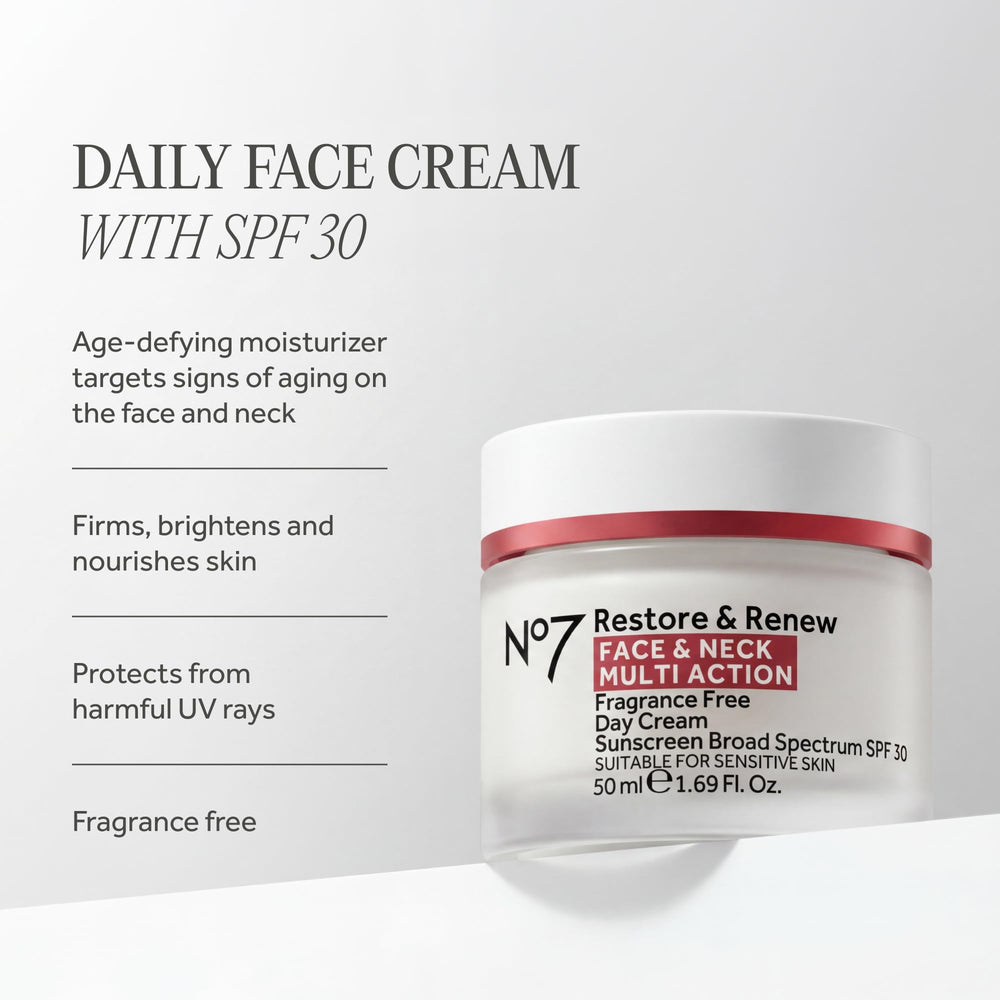 No7 open jar displaying cream texture and fast-absorbing finish