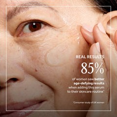 No7 product being smoothed along jawline to lift and refine