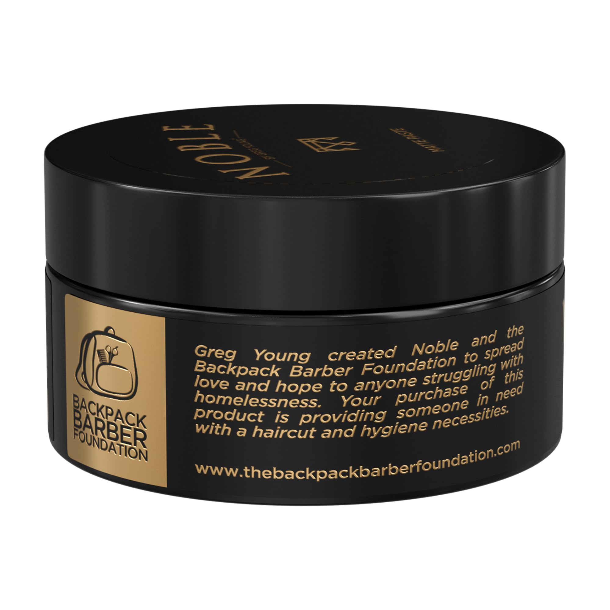 Noble By Greg Young label closeup highlighting made in USA and ingredients