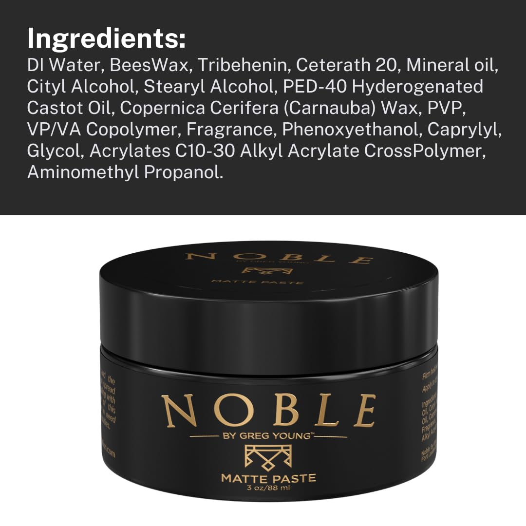 Noble By Greg Young jar on bathroom counter suggesting daily styling routine
