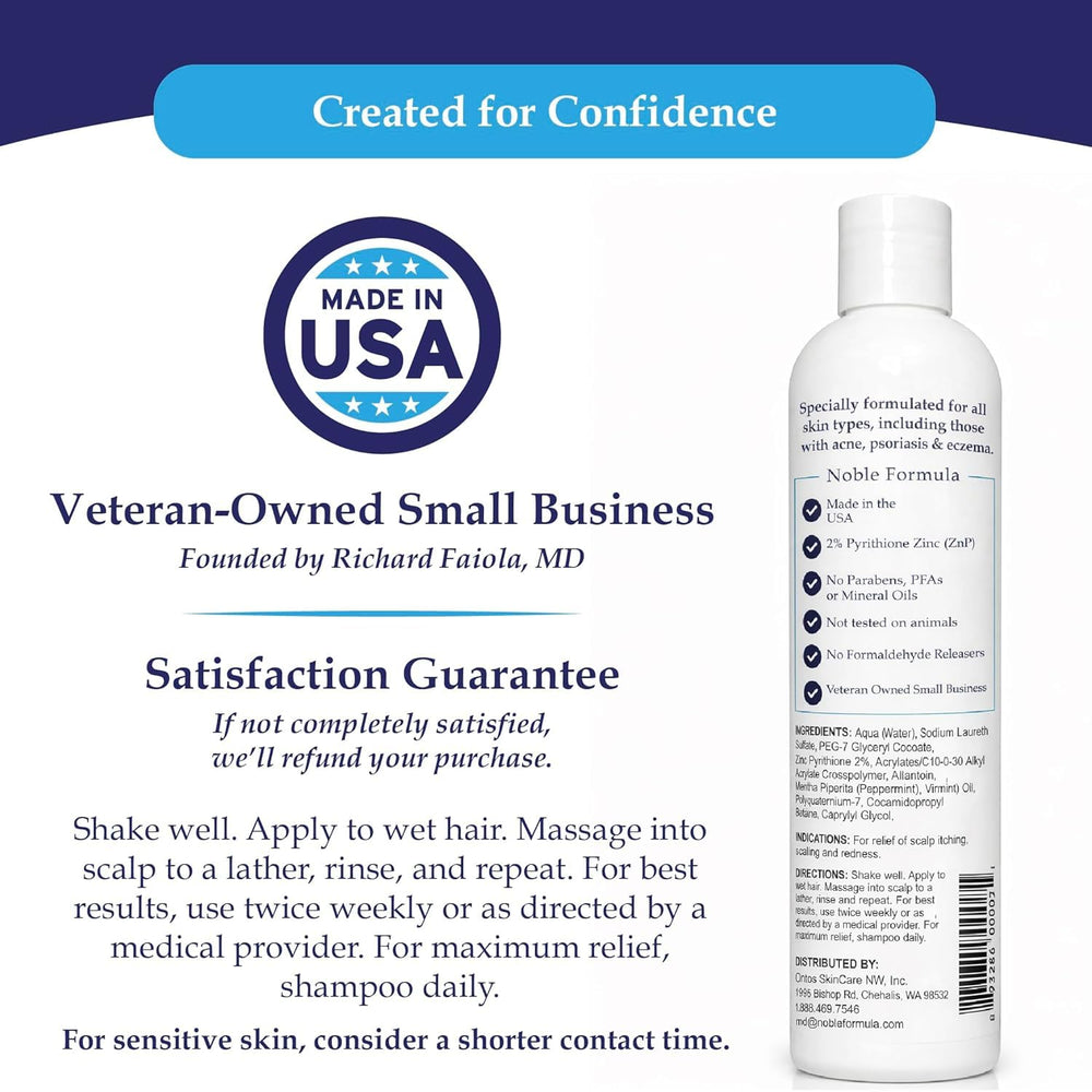 Noble Formula used on shoulder and chest illustrating head-to-toe cleansing benefit