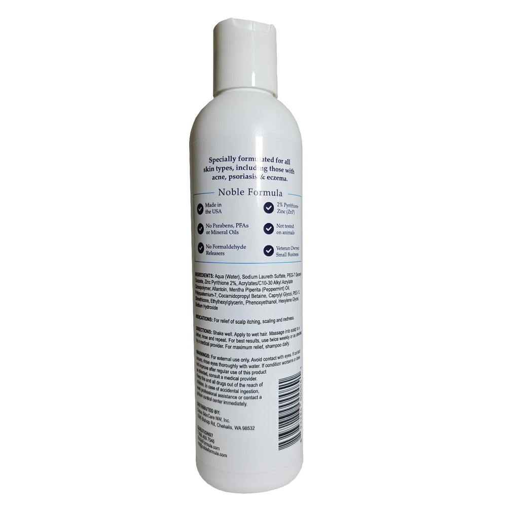 Noble Formula 8 oz next to a common bottle demonstrating compact travel-friendly size