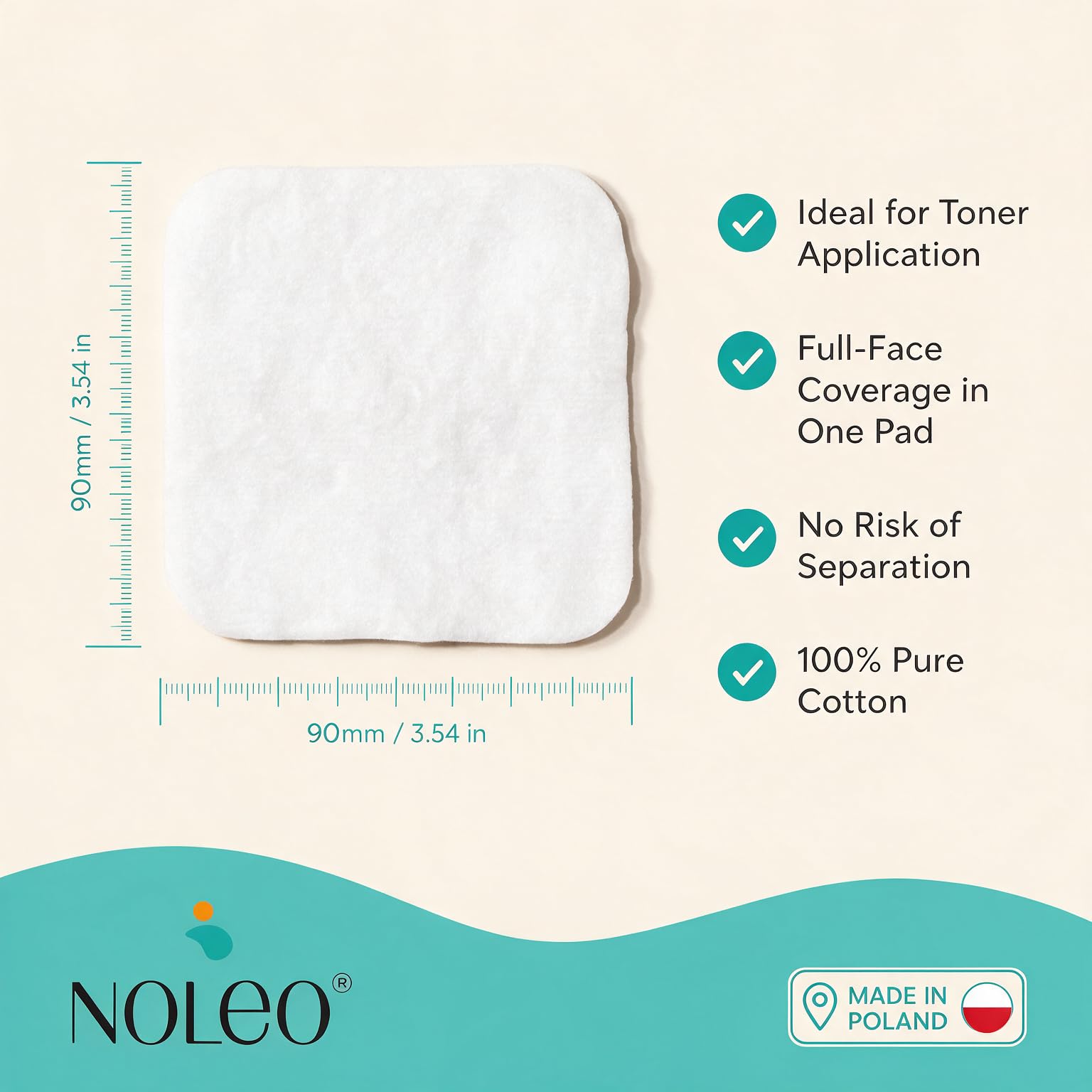 NOLEO pad in hand illustrating large size and easy handling