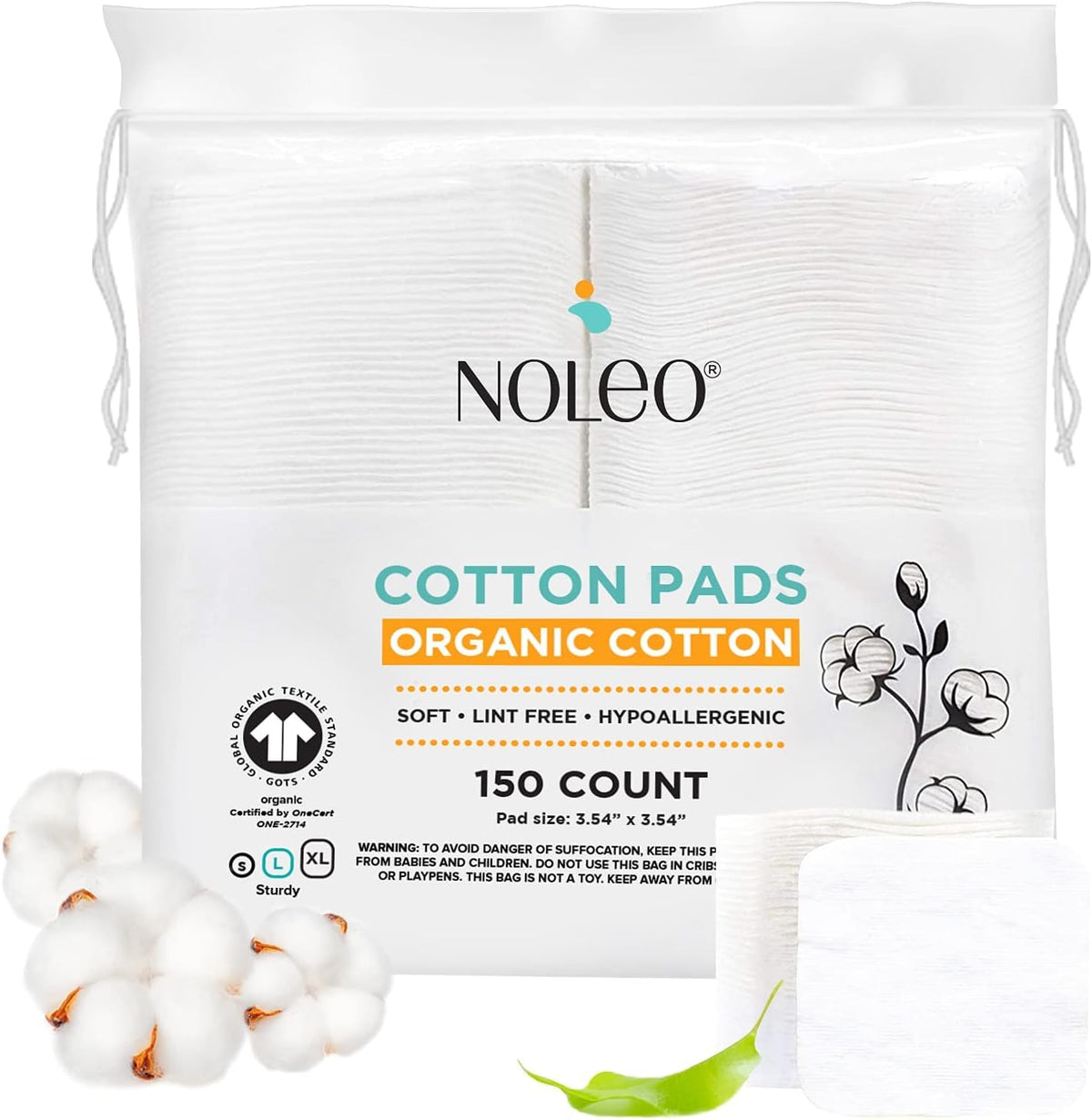 NOLEO front packaging showing 150-count convenience and storage benefit