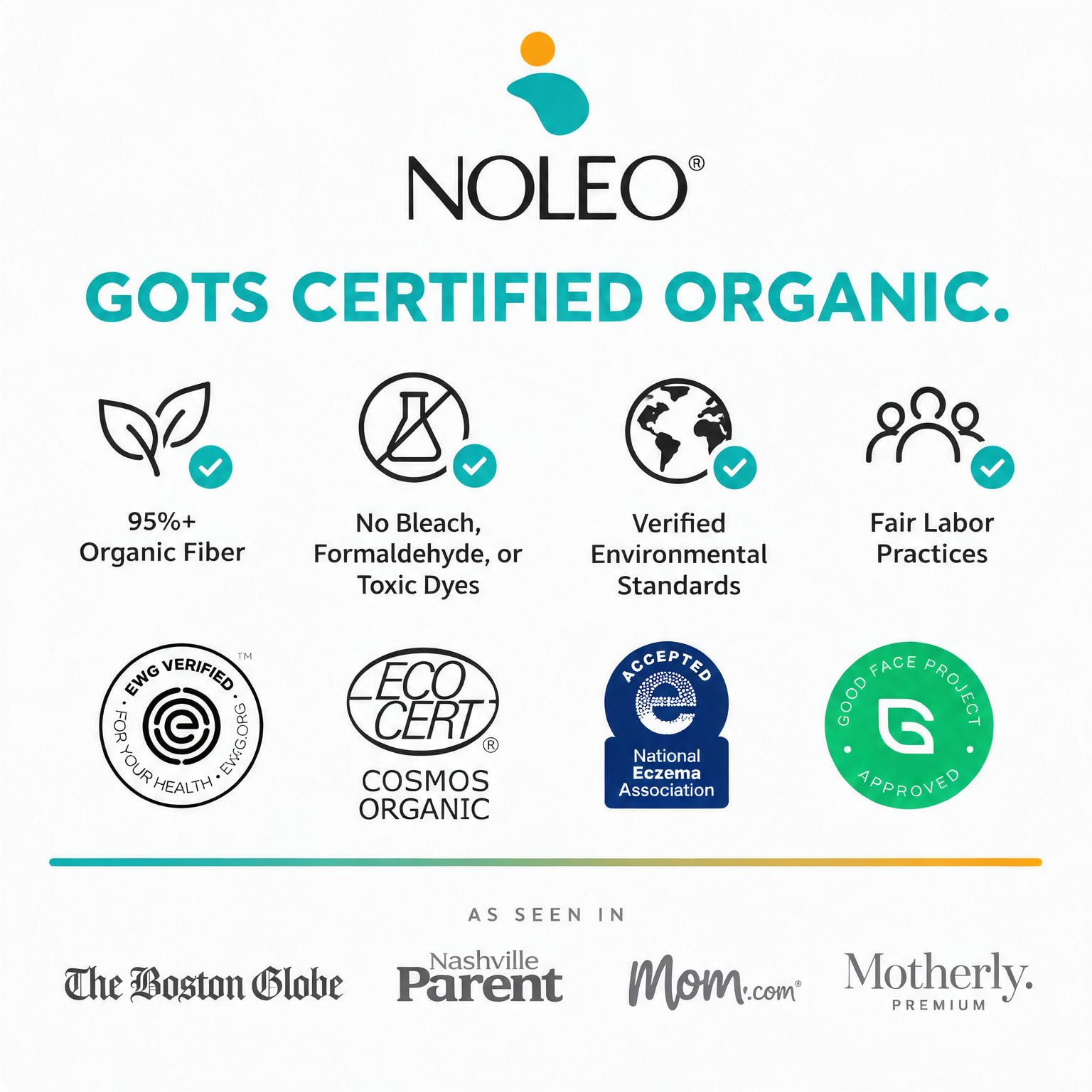 NOLEO pad with toner on face demonstrating gentle makeup removal