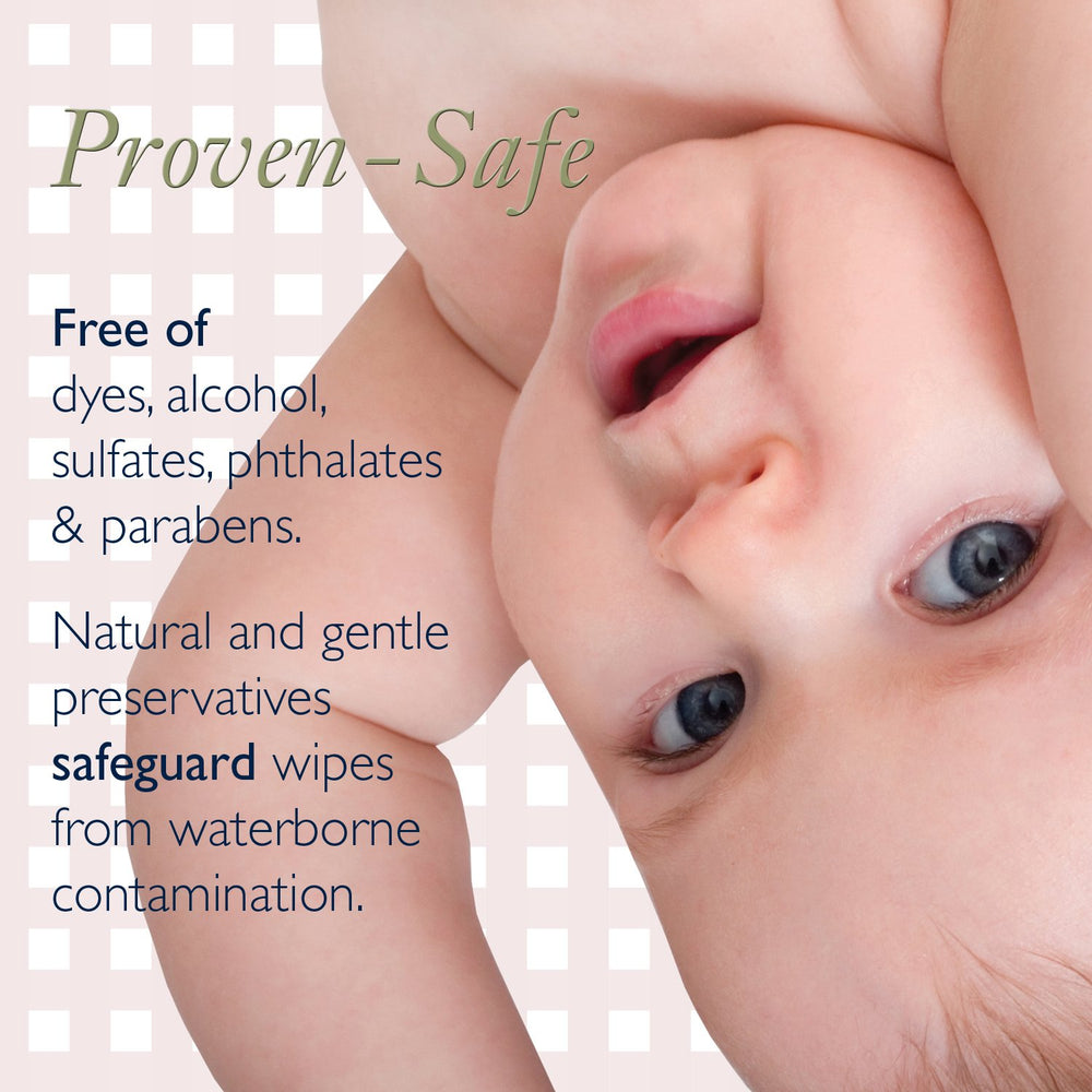 Noodle & Boo wipe in hand demonstrating gentle cleansing for baby skin