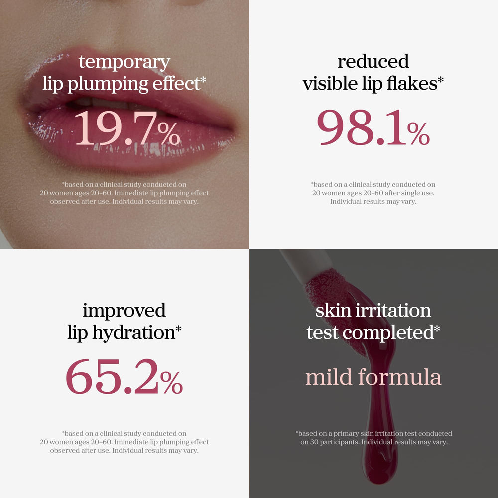 NOONI before and after lips highlighting visible hydration and tint effect