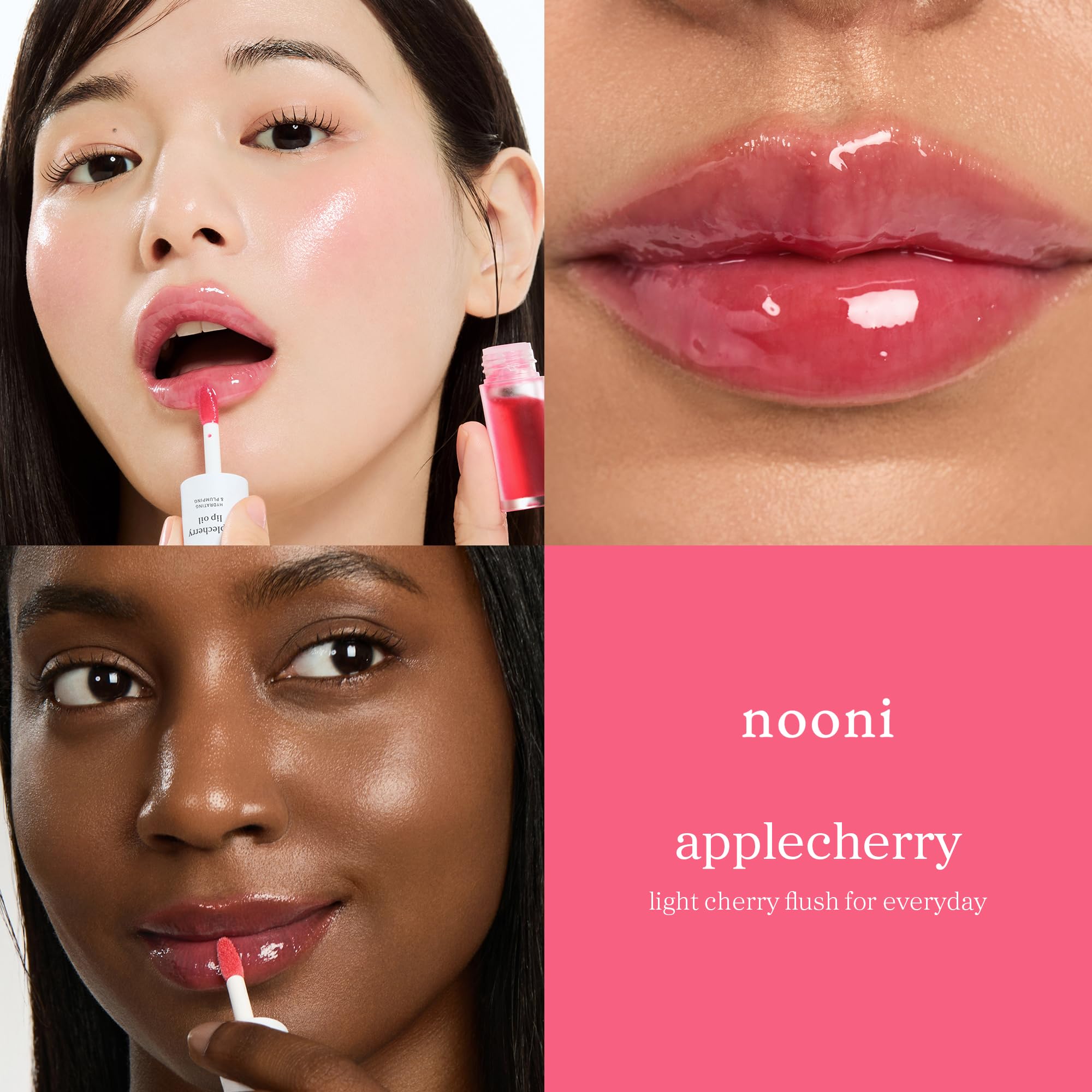 NOONI Applecherry swatch on skin illustrating pH-reactive color and natural tint