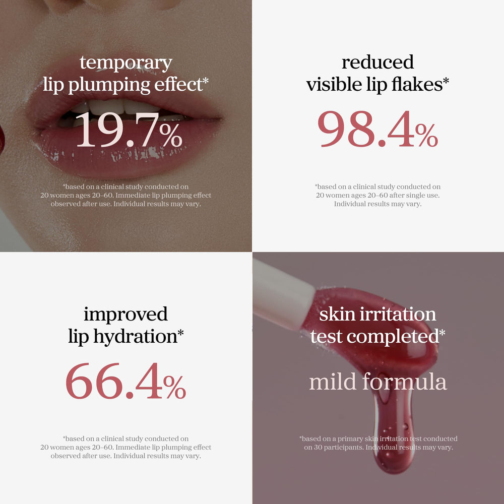 NOONI Applecranberry lip look deeper tint example demonstrating buildable color payoff