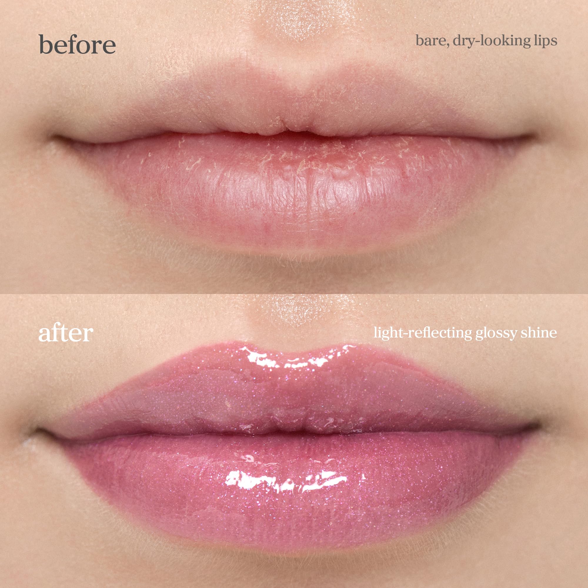 NOONI clear oil reflecting light to show mirror-like shine without stickiness