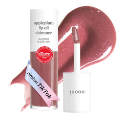 NOONI front packaging showing the three shimmering lip oils and gift box benefits