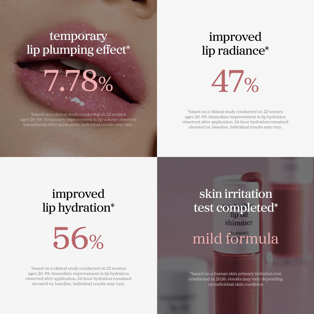NOONI raspberry shade on lips showing tint and glossy plump effect