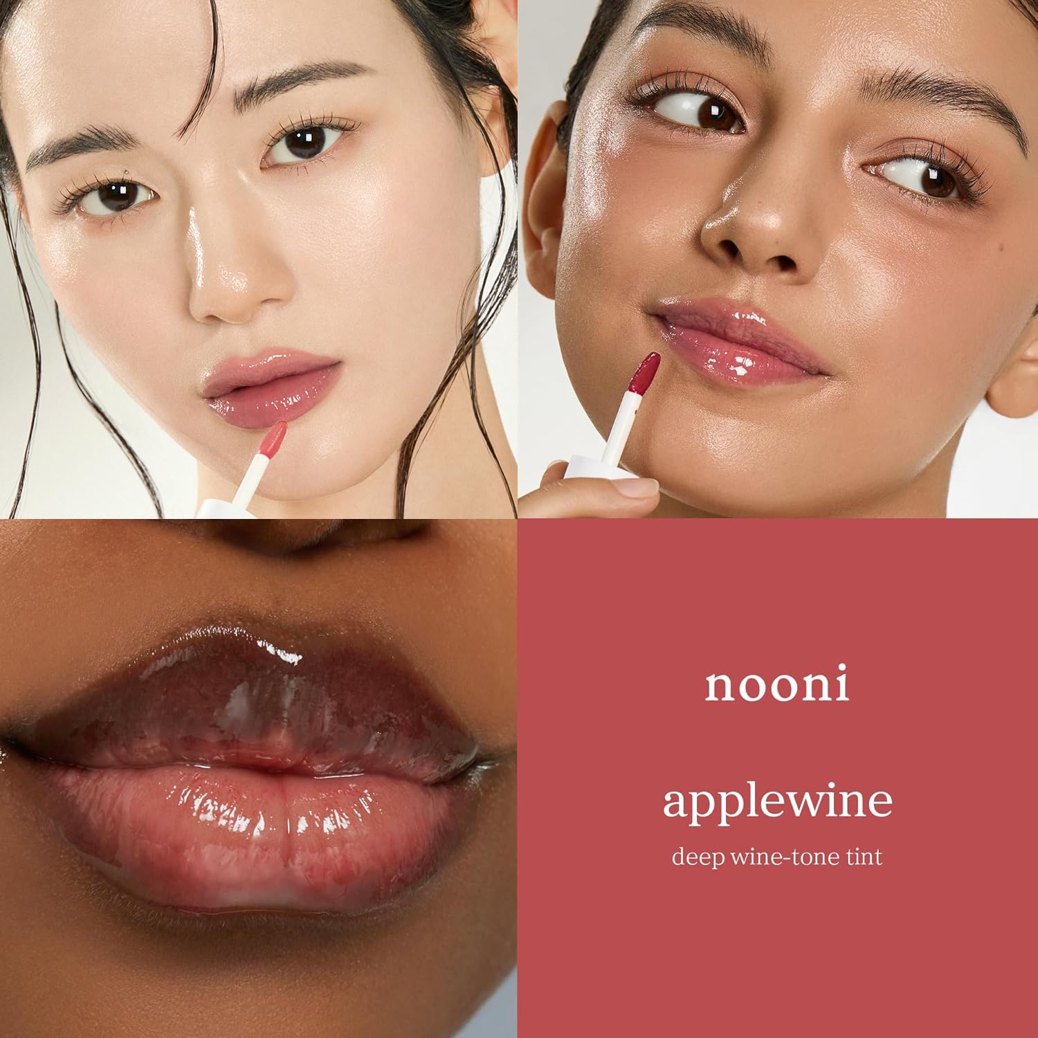 NOONI texture gloss drop highlighting silky oil consistency and instant hydration benefit