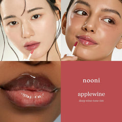 NOONI texture gloss drop highlighting silky oil consistency and instant hydration benefit