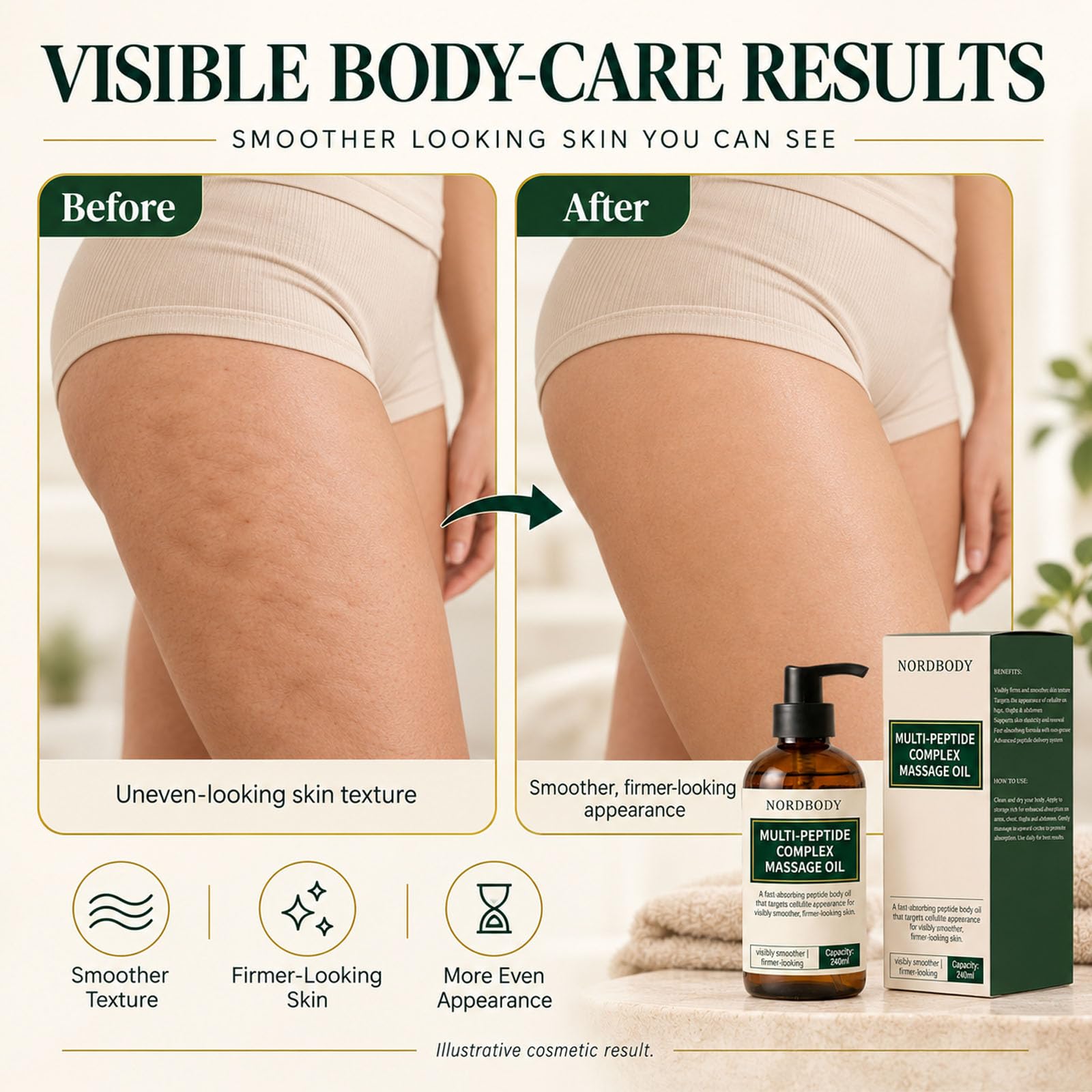 NordBody bottle held to show size and amount, travel-friendly benefit