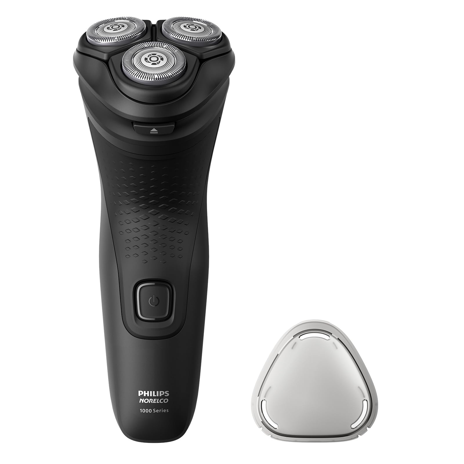 Norelco 1100 deep black front view showing sleek finish and reliable daily performance