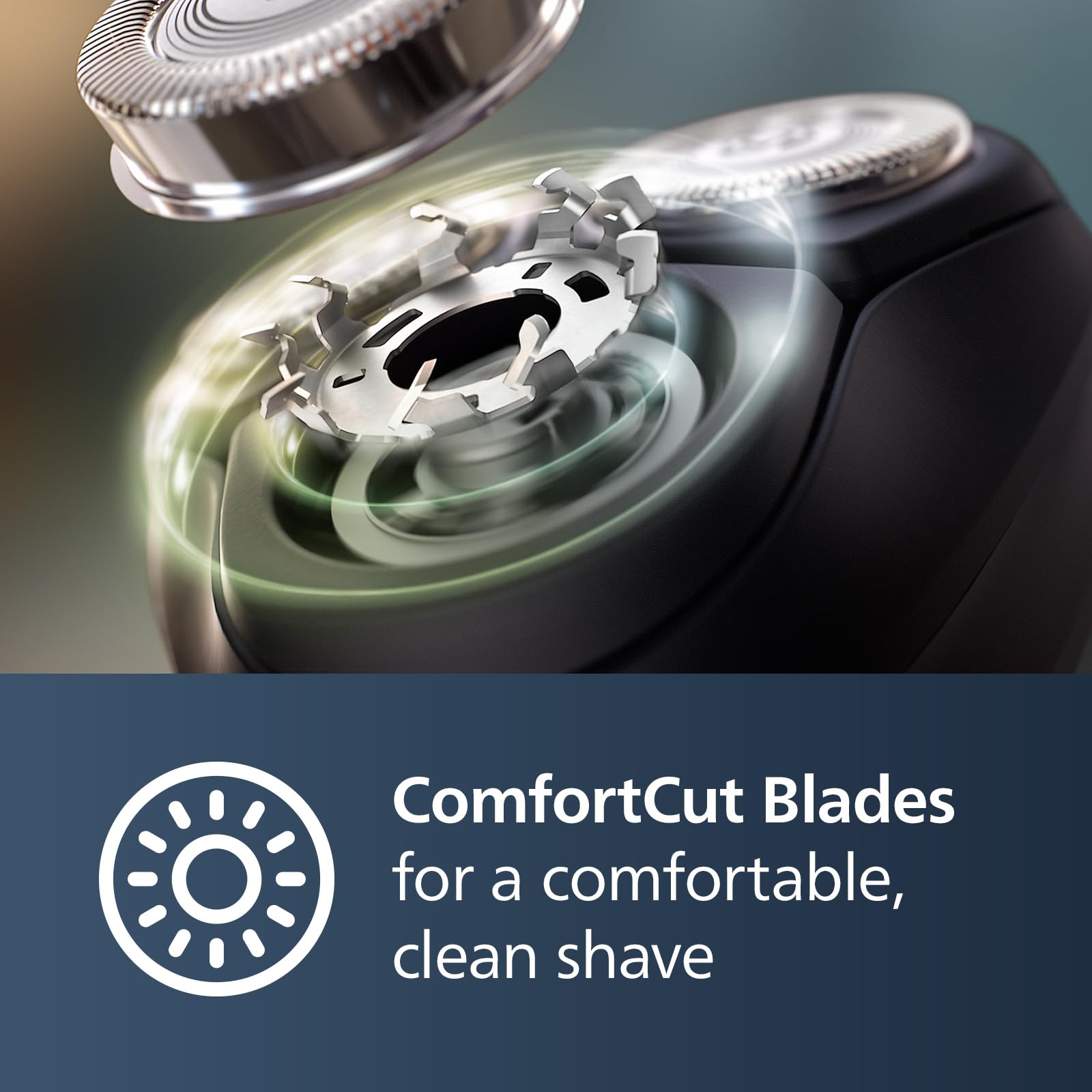 Norelco 1100 handle texture detail for secure grip and comfortable control