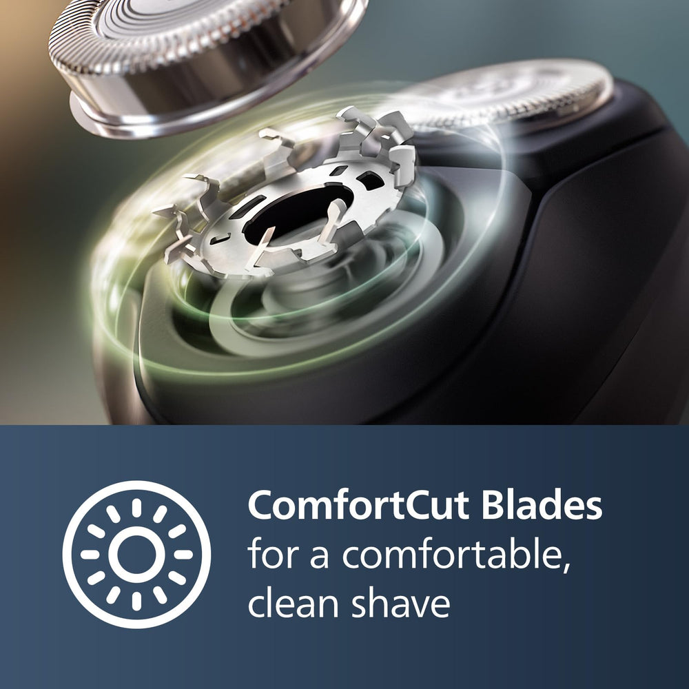Norelco 1100 handle texture detail for secure grip and comfortable control