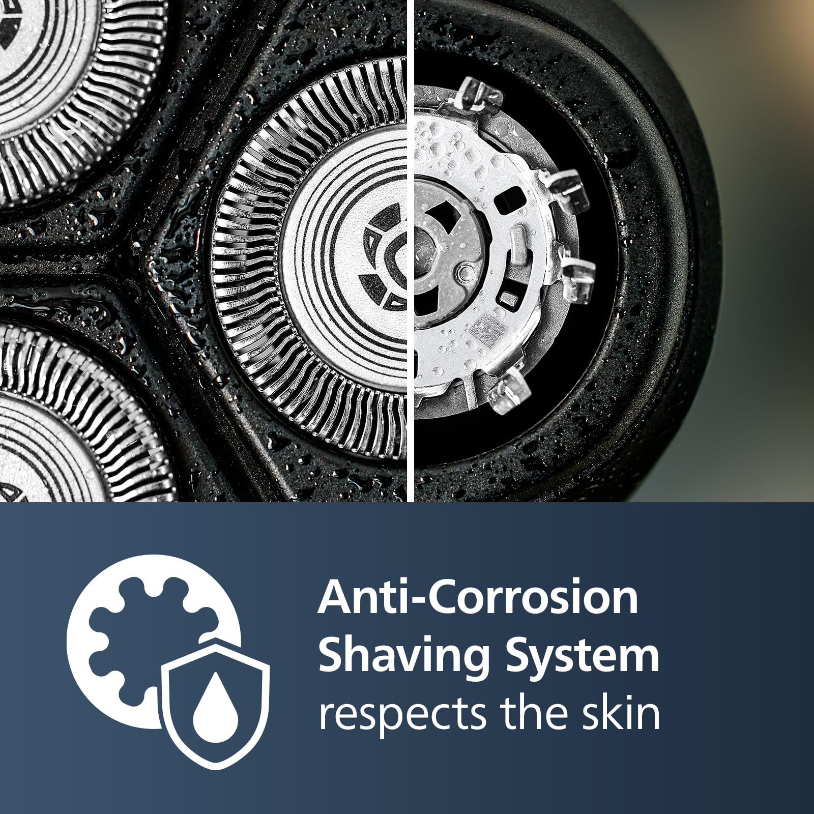 Norelco rinsing under tap for quick hygienic cleaning benefit