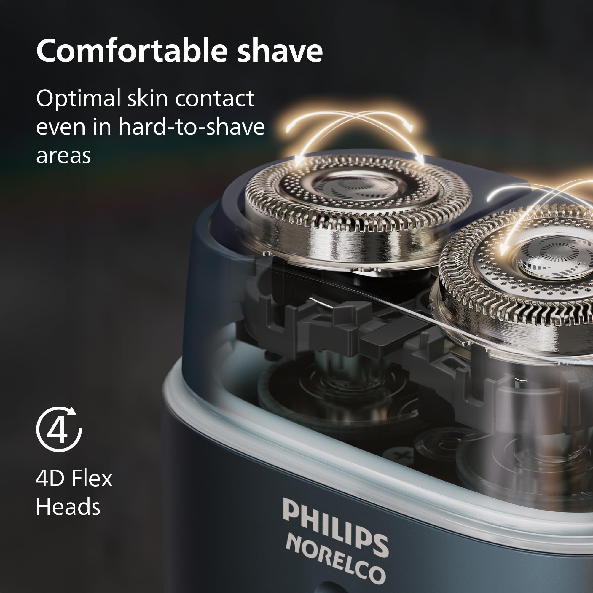 Norelco 700 Series rinsed under water demonstrating IPX7 waterproof cleaning advantage