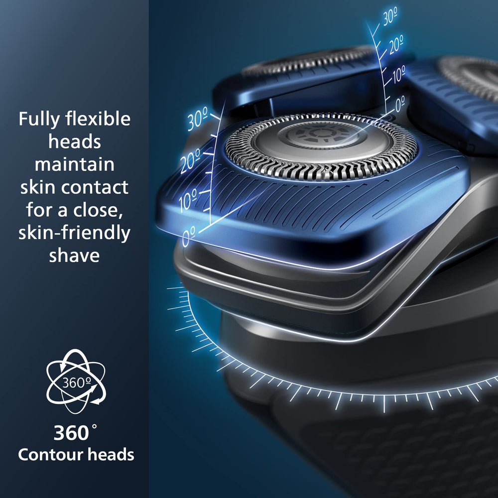 Norelco 7200 close-up of Nano SkinGlide coating for reduced skin friction