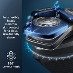 Norelco 7200 close-up of Nano SkinGlide coating for reduced skin friction