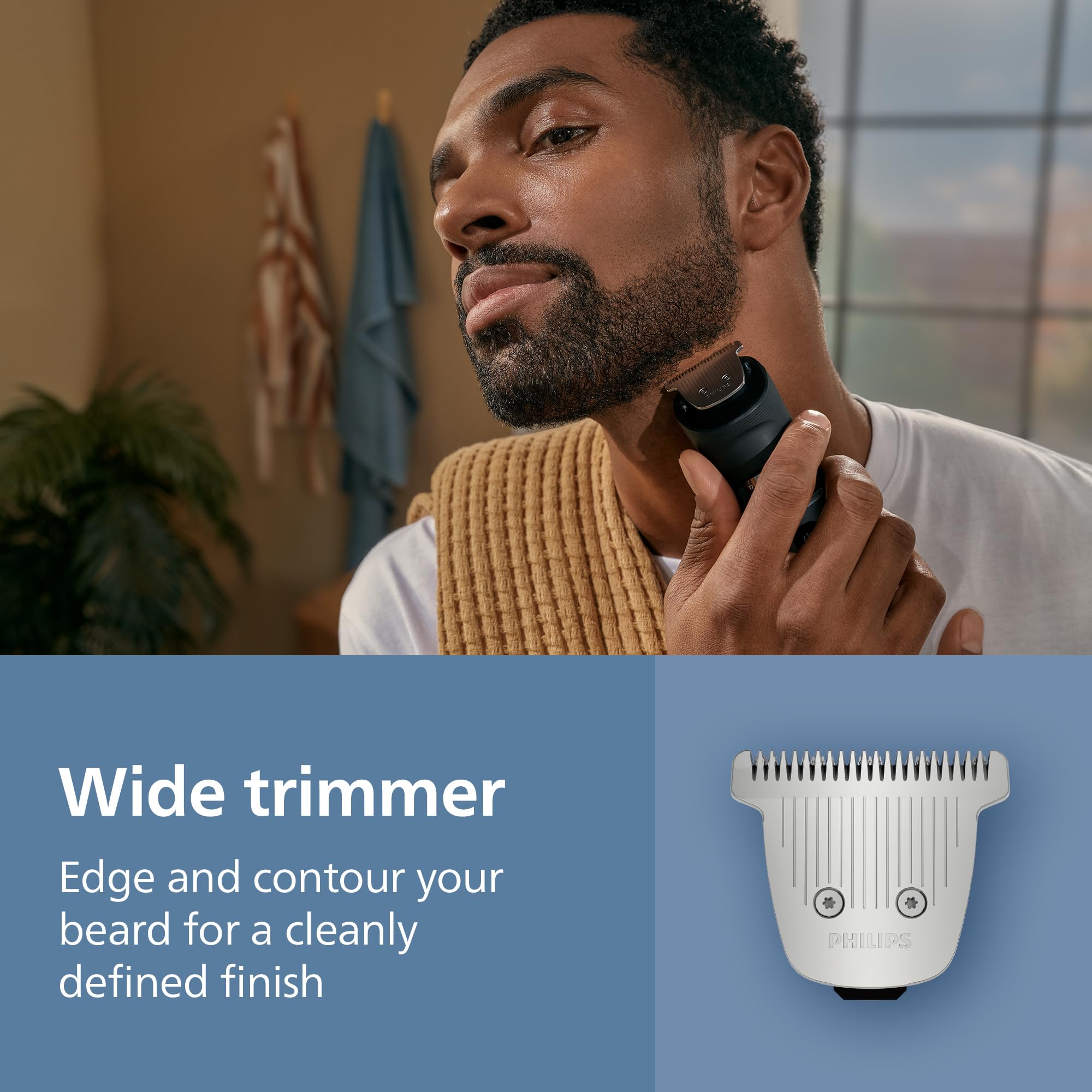 Norelco combs and accessories laid out for versatile fading and styling