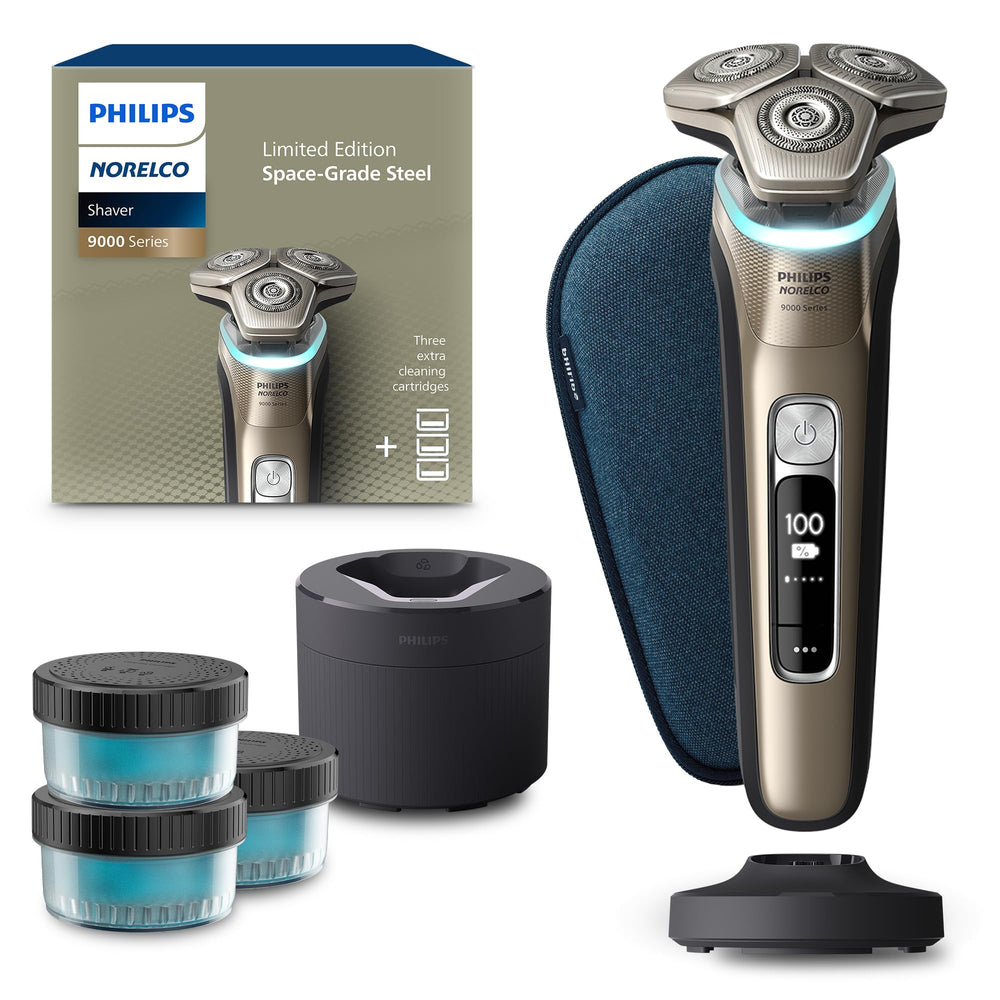 Norelco Body Groomer 7000 front view showing ergonomic grip and controls for easy handling