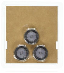 Norelco HQ56 front packaging showing three replacement heads and clear benefits