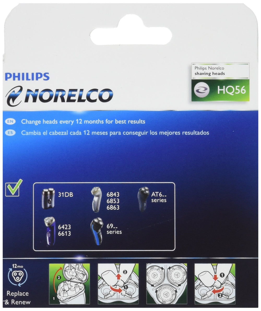 Norelco HQ56 installed in shaver demonstrating improved shave performance