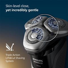 Norelco i9000 Hydo SkinGlide coating detail highlighting low-friction surface for smoother glide
