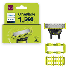 Norelco OneBlade front packaging showing kit contents and benefits