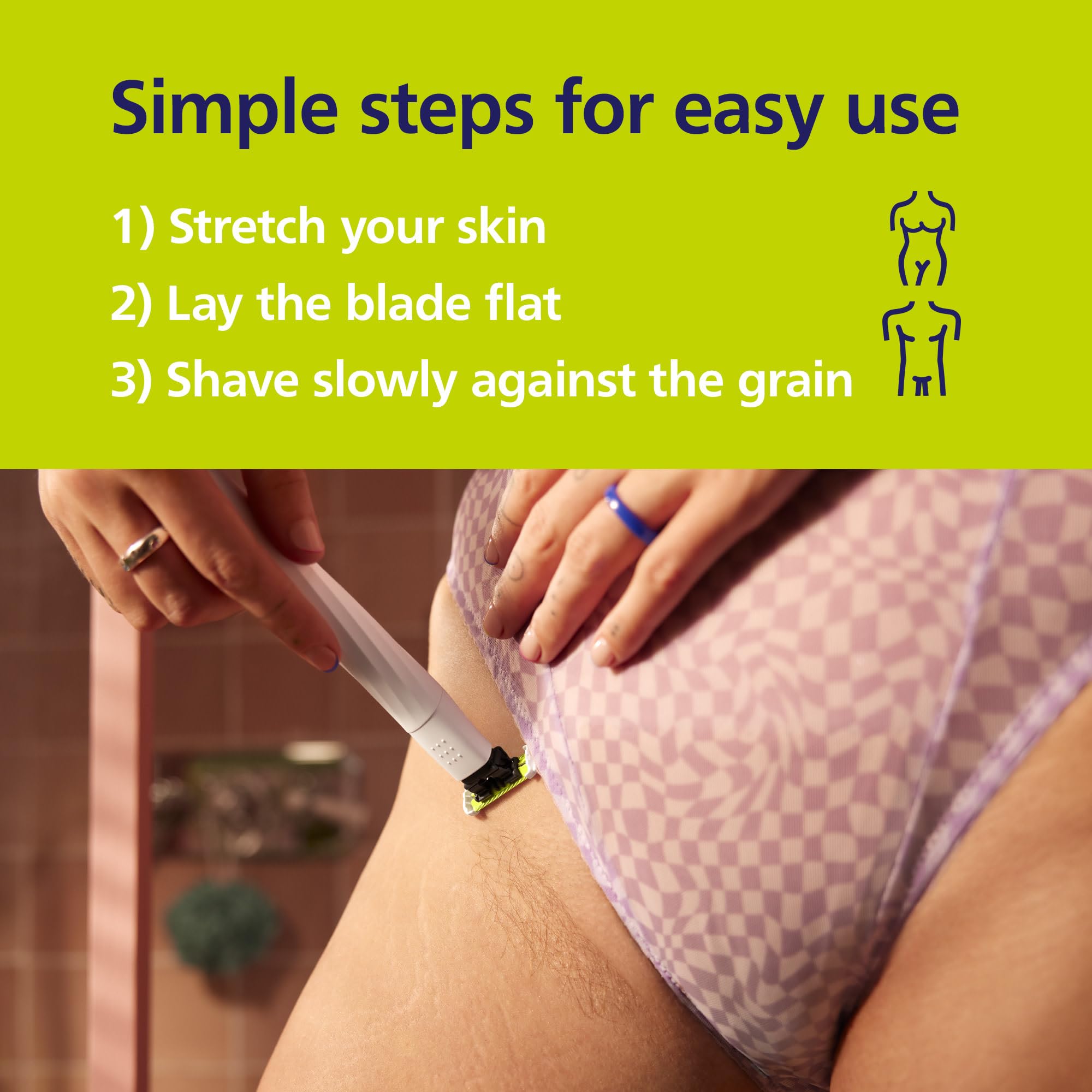 Philips Norelco close-up of SkinProtect blade highlighting rounded tips for safer grooming