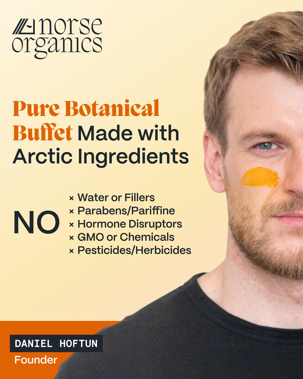 Norse Organics lifestyle bathroom counter scene showing daily skincare routine