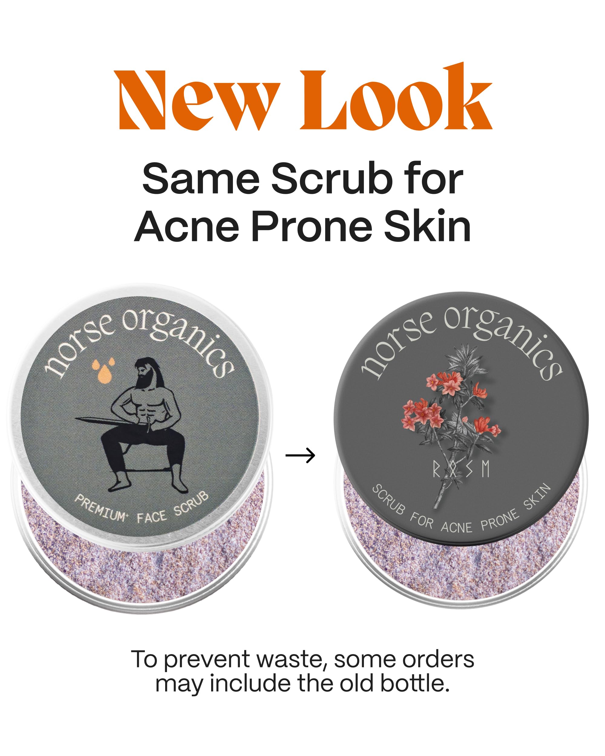 Norse Organics powder texture close-up highlighting gentle natural exfoliant