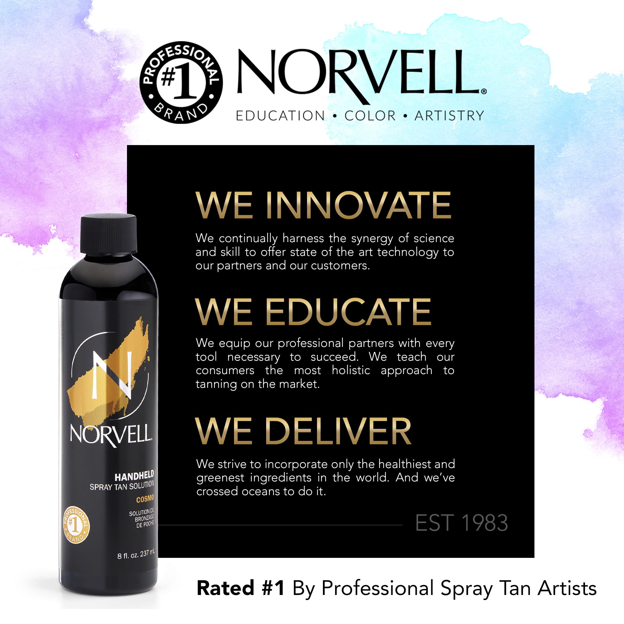 Norvell Cosmo being sprayed on model to show even professional application