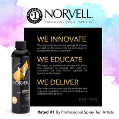 Norvell Cosmo being sprayed on model to show even professional application
