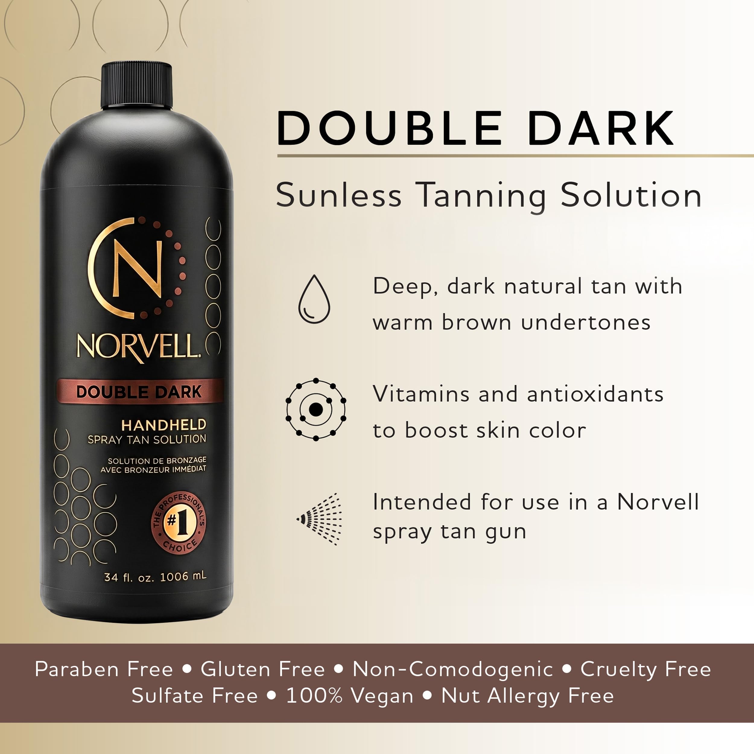 Norvell Double Dark close-up texture of solution highlighting smooth bronzers and hydration
