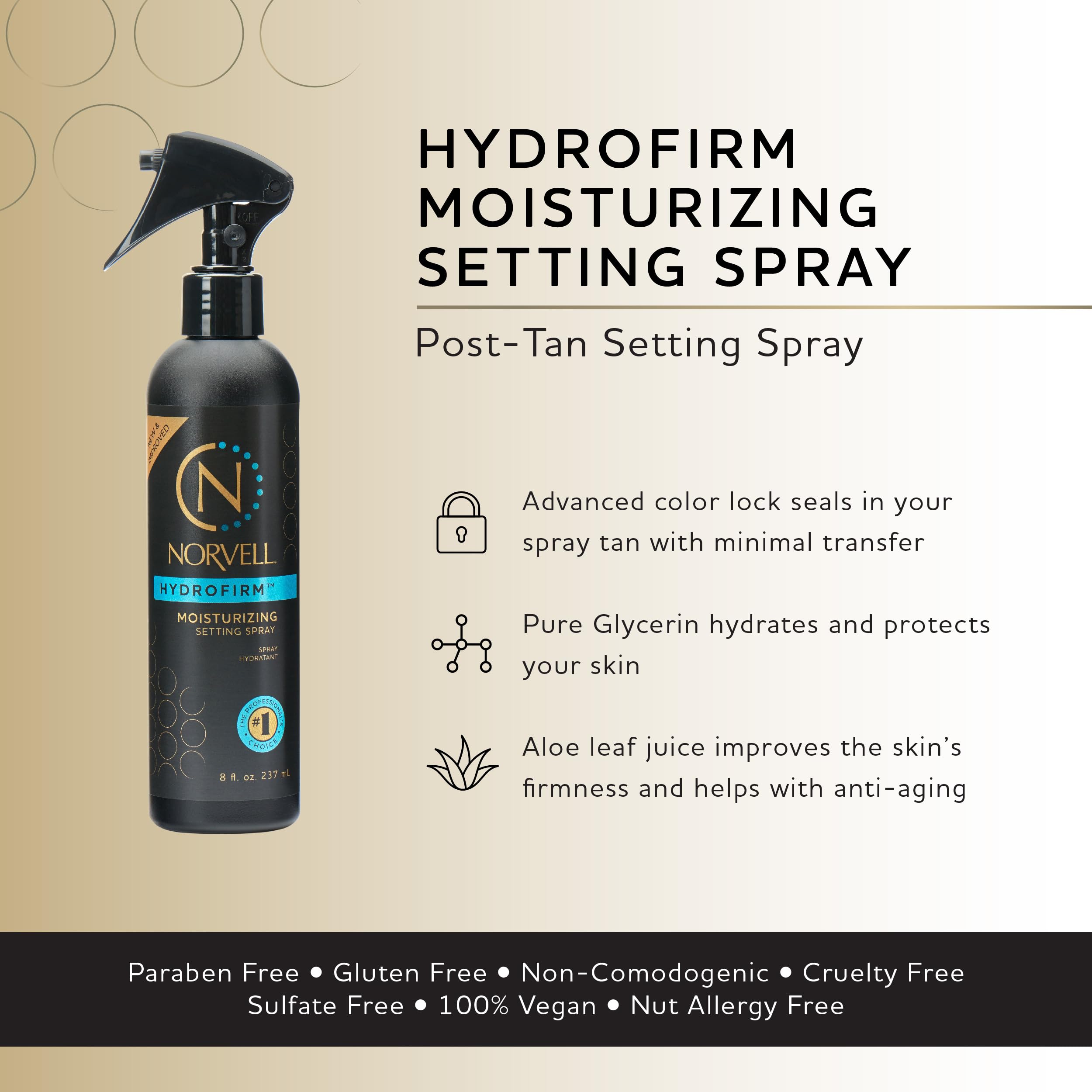 Norvell mist spray in motion demonstrating even, lightweight application benefit