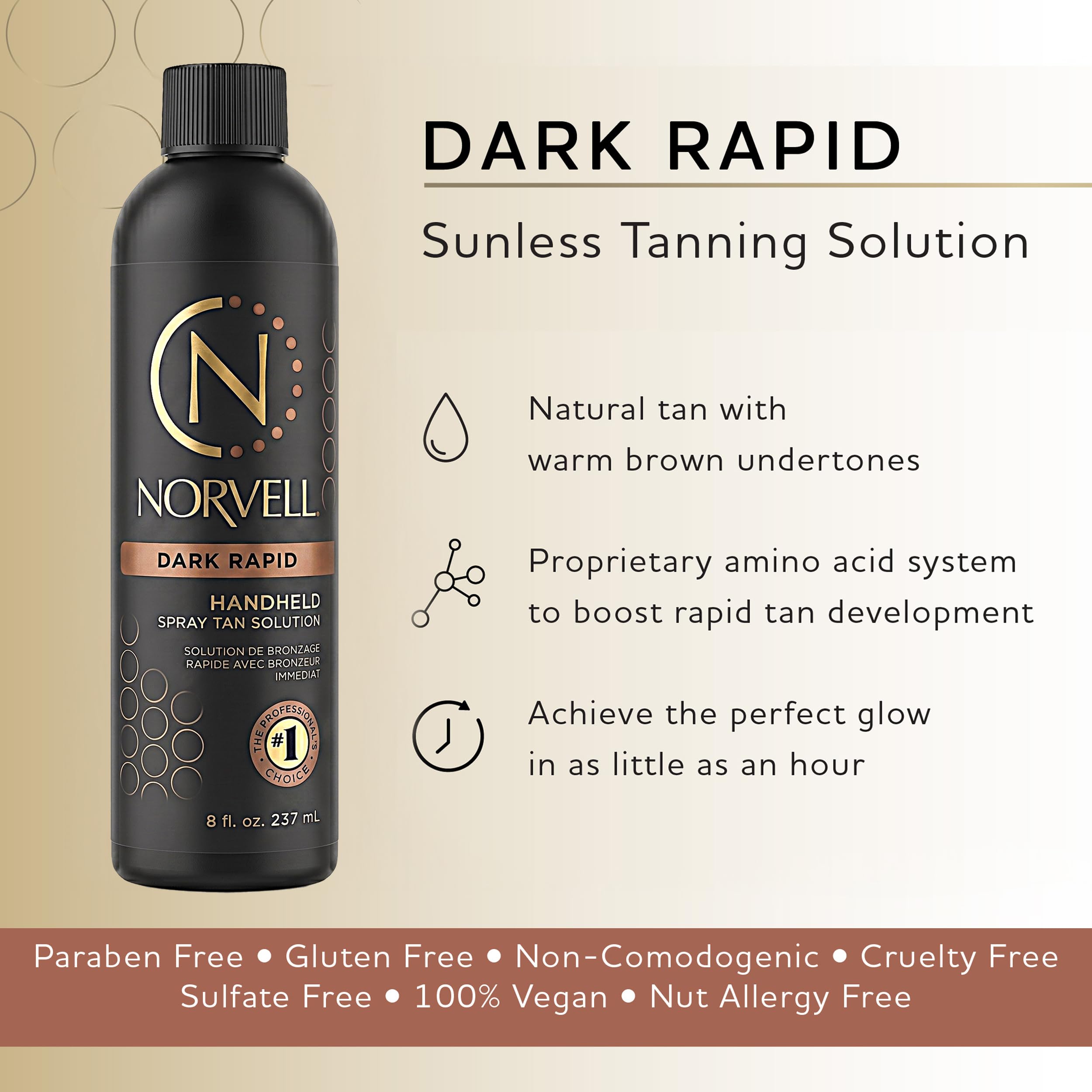 Norvell label close-up highlighting ingredients and clean-beauty benefit