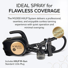Norvell close-up of HVLP spray gun for precise, even application