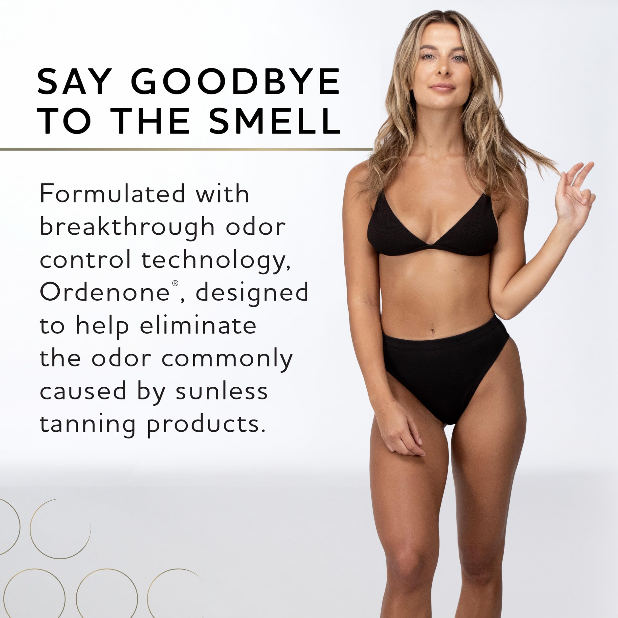 Norvell mousse on skin before and after showing natural-looking, even tan