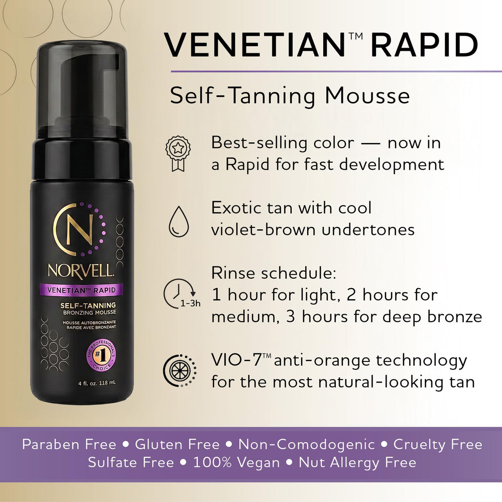 Norvell Venetian mousse applied with mitt demonstrating streak-free application