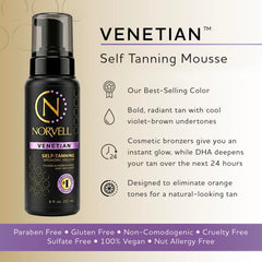 Norvell mousse dispensed from pump showing easy, even application
