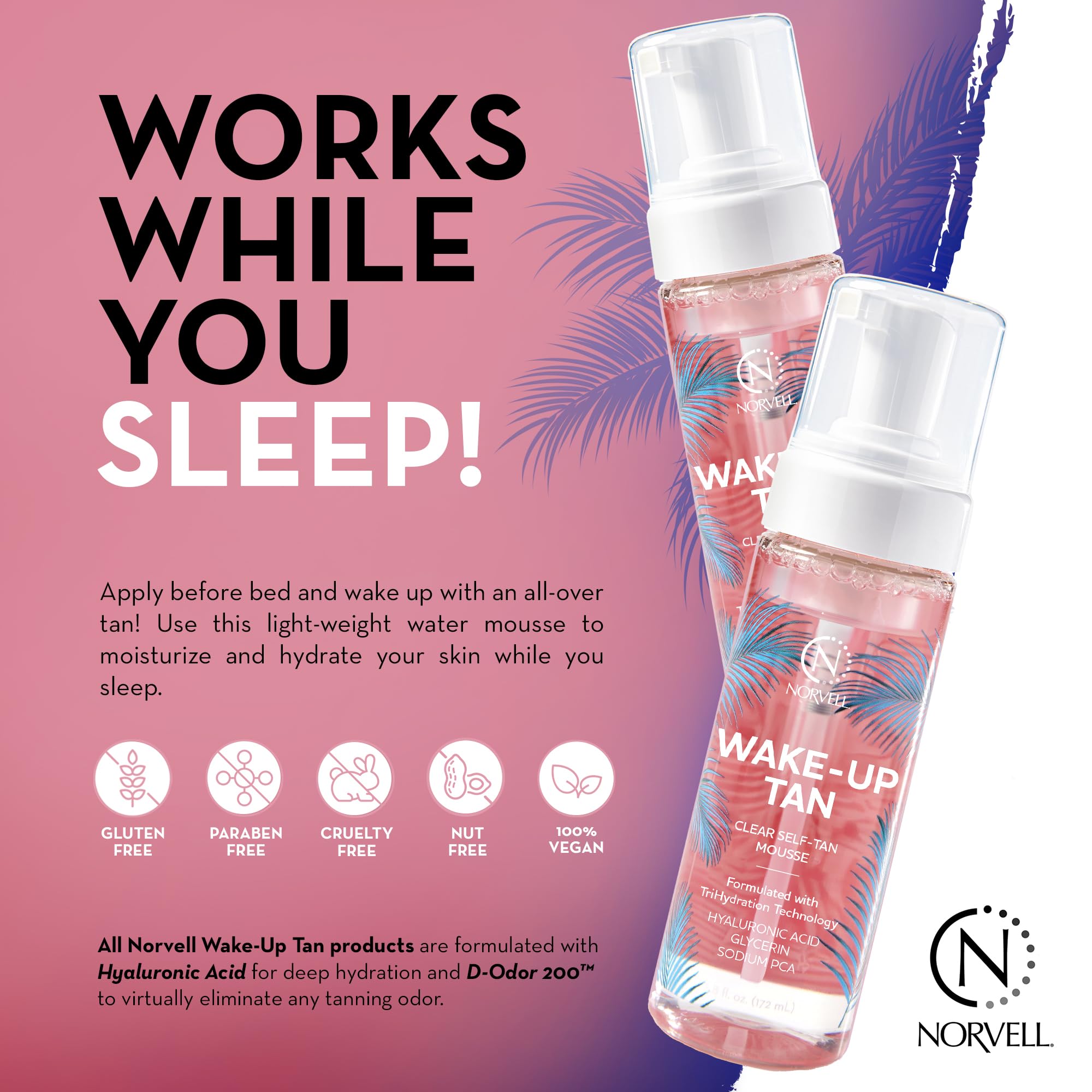 Norvell mousse on hand demonstrating easy application benefit