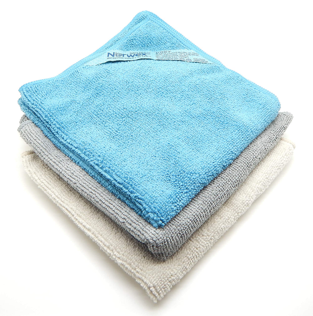 Norwex Coastal three-pack front view showing colors and compact size benefit
