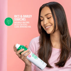 Not Your Mother's powder texture on roots illustrating oil absorption and volume benefit