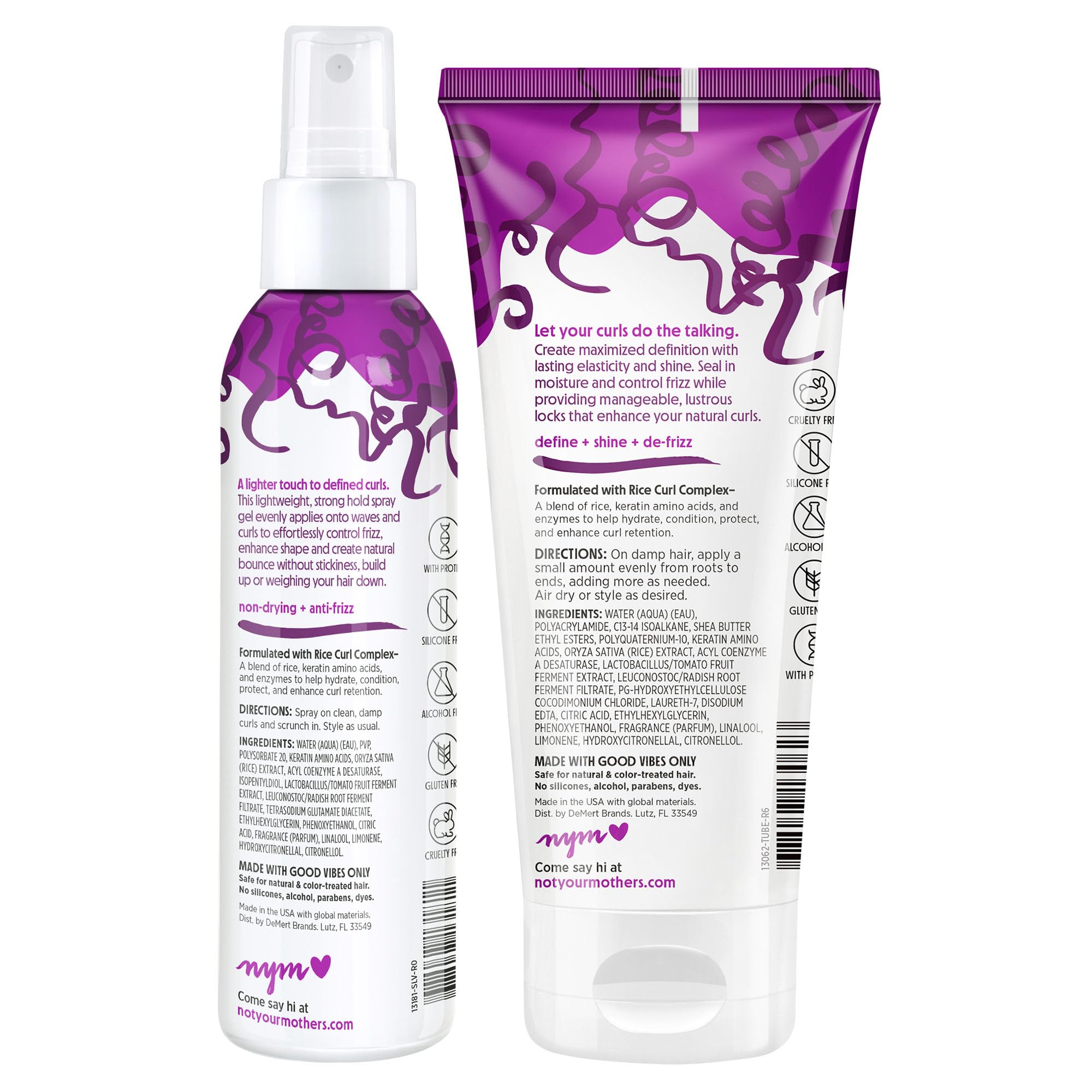Not Your Mother's before and after curls showing reduced frizz and enhanced shape