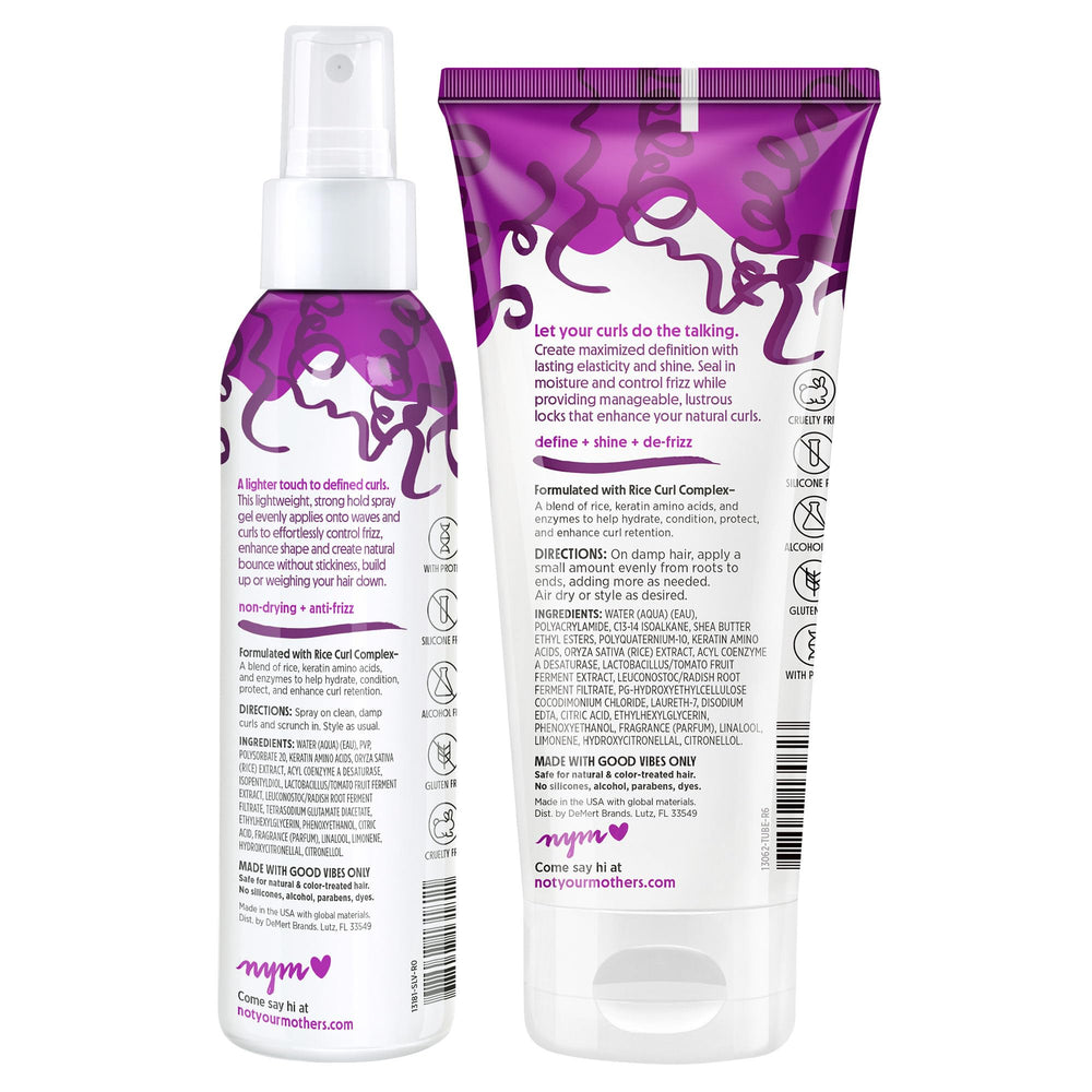 Not Your Mother's before and after curls showing reduced frizz and enhanced shape